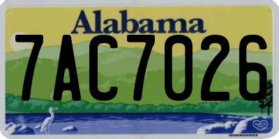AL license plate 7AC7026