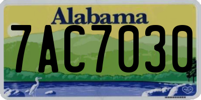 AL license plate 7AC7030