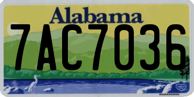 AL license plate 7AC7036