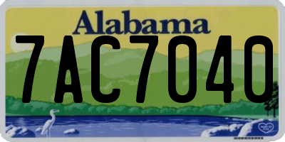 AL license plate 7AC7040