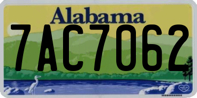 AL license plate 7AC7062