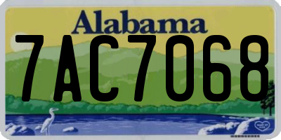 AL license plate 7AC7068