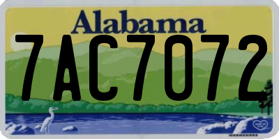 AL license plate 7AC7072