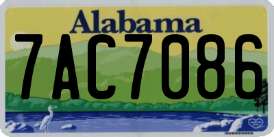 AL license plate 7AC7086