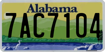 AL license plate 7AC7104