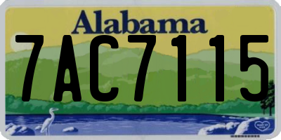 AL license plate 7AC7115