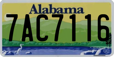 AL license plate 7AC7116