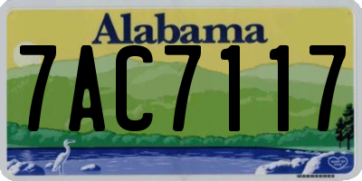 AL license plate 7AC7117