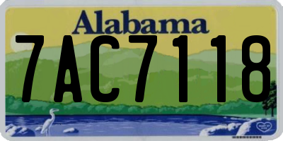 AL license plate 7AC7118
