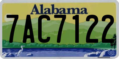 AL license plate 7AC7122
