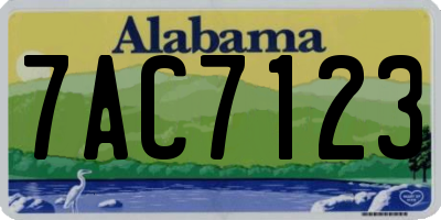 AL license plate 7AC7123
