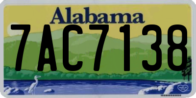 AL license plate 7AC7138
