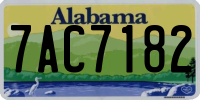 AL license plate 7AC7182