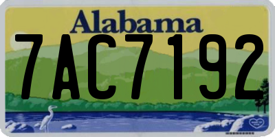 AL license plate 7AC7192