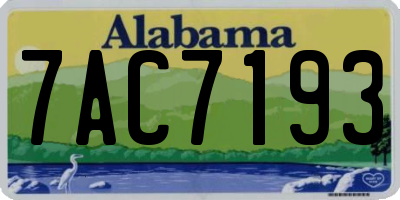 AL license plate 7AC7193