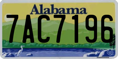 AL license plate 7AC7196
