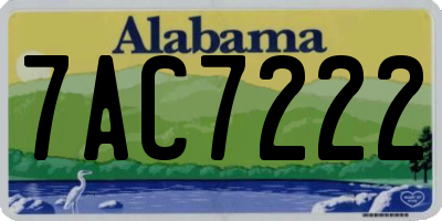 AL license plate 7AC7222