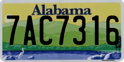 AL license plate 7AC7316