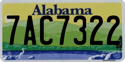 AL license plate 7AC7322