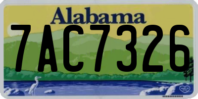 AL license plate 7AC7326