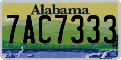 AL license plate 7AC7333