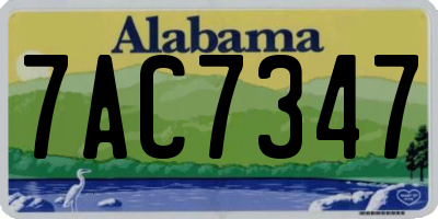 AL license plate 7AC7347