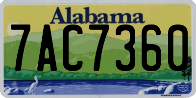 AL license plate 7AC7360
