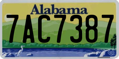 AL license plate 7AC7387
