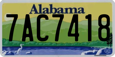 AL license plate 7AC7418