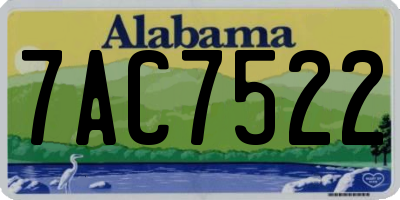 AL license plate 7AC7522