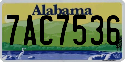 AL license plate 7AC7536