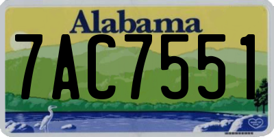AL license plate 7AC7551