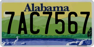 AL license plate 7AC7567