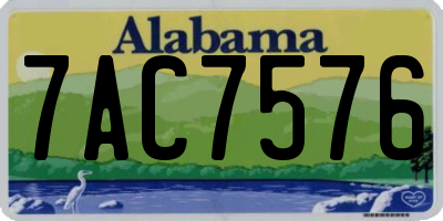 AL license plate 7AC7576