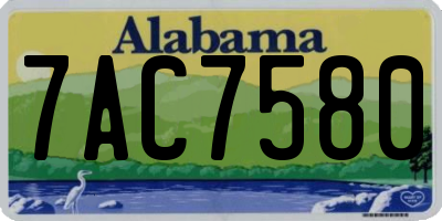AL license plate 7AC7580