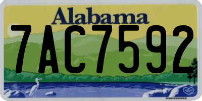 AL license plate 7AC7592
