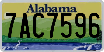 AL license plate 7AC7596