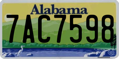 AL license plate 7AC7598
