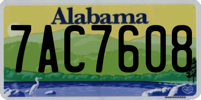 AL license plate 7AC7608