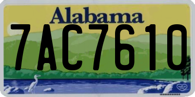 AL license plate 7AC7610