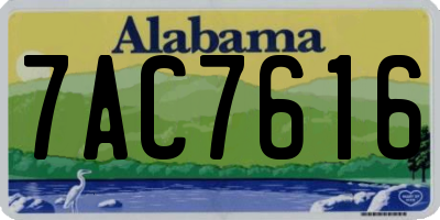 AL license plate 7AC7616
