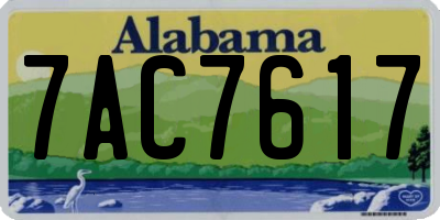 AL license plate 7AC7617