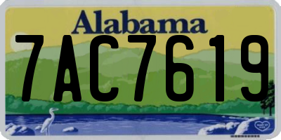 AL license plate 7AC7619