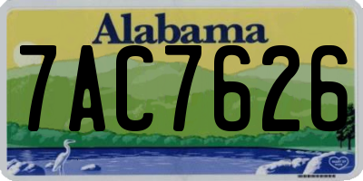 AL license plate 7AC7626
