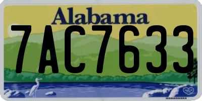 AL license plate 7AC7633