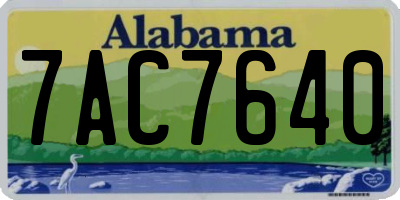 AL license plate 7AC7640