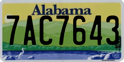 AL license plate 7AC7643