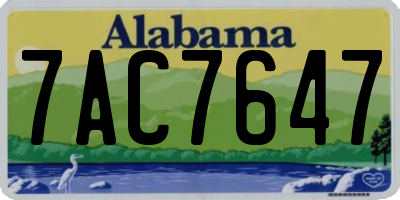 AL license plate 7AC7647