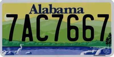 AL license plate 7AC7667