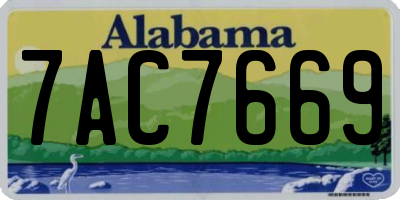 AL license plate 7AC7669